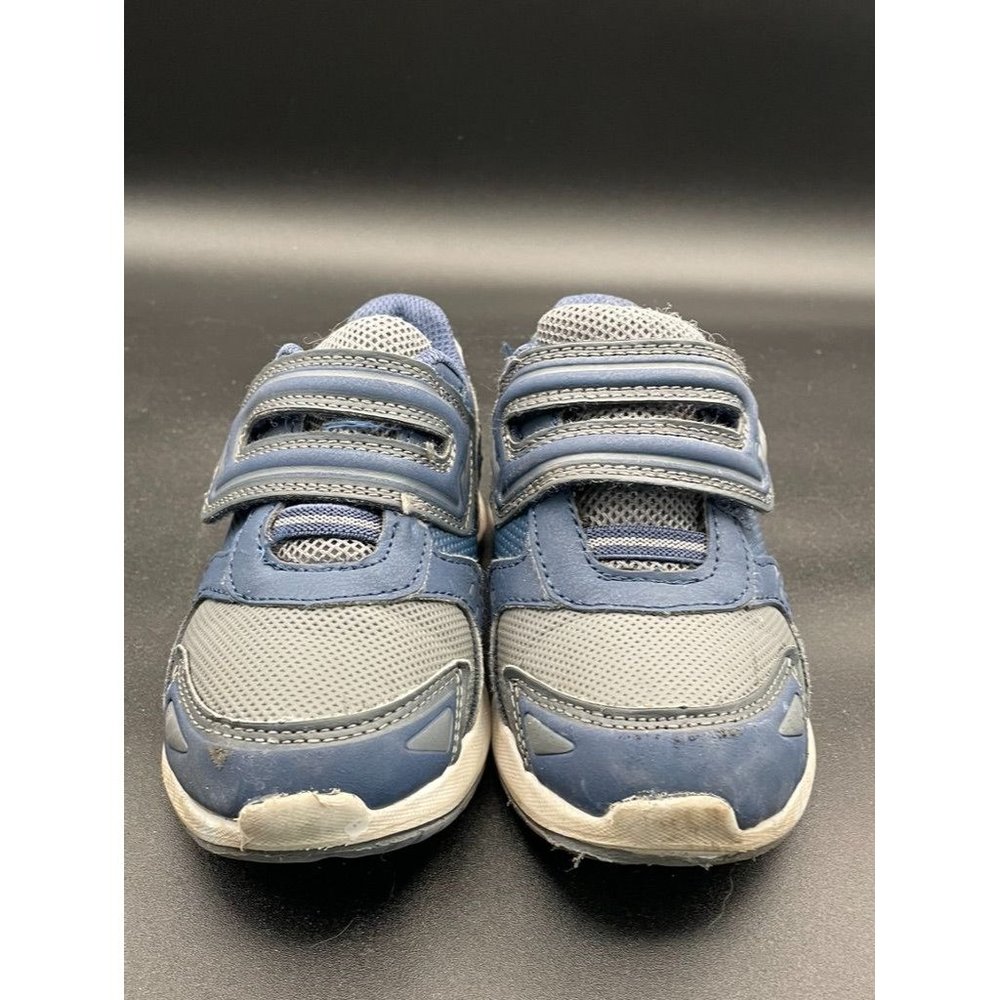 Blue Grey Non-Marking Sole Fabric Boys Toddler Sneakers Size 10 Length 8 Inches